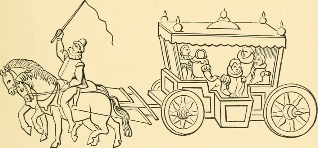 An illustration from Early carriages and roads, 1903, leaf 48