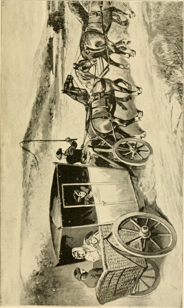 An illustration from Early carriages and roads, 1903, leaf 70