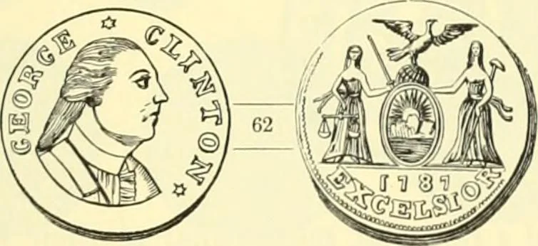 An illustration from The early coins of America and the laws governing their issue : comprising also descriptions of the Washington pieces, the Anglo-American tokens, many pieces of unknown origin, of the seventeenth and eighteenth centuries, and the first patterns of the United States Mint, 1875, leaf 341