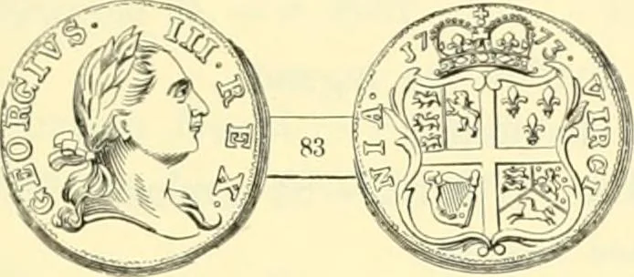 An illustration from The early coins of America and the laws governing their issue : comprising also descriptions of the Washington pieces, the Anglo-American tokens, many pieces of unknown origin, of the seventeenth and eighteenth centuries, and the first patterns of the United States Mint, 1875, leaf 363