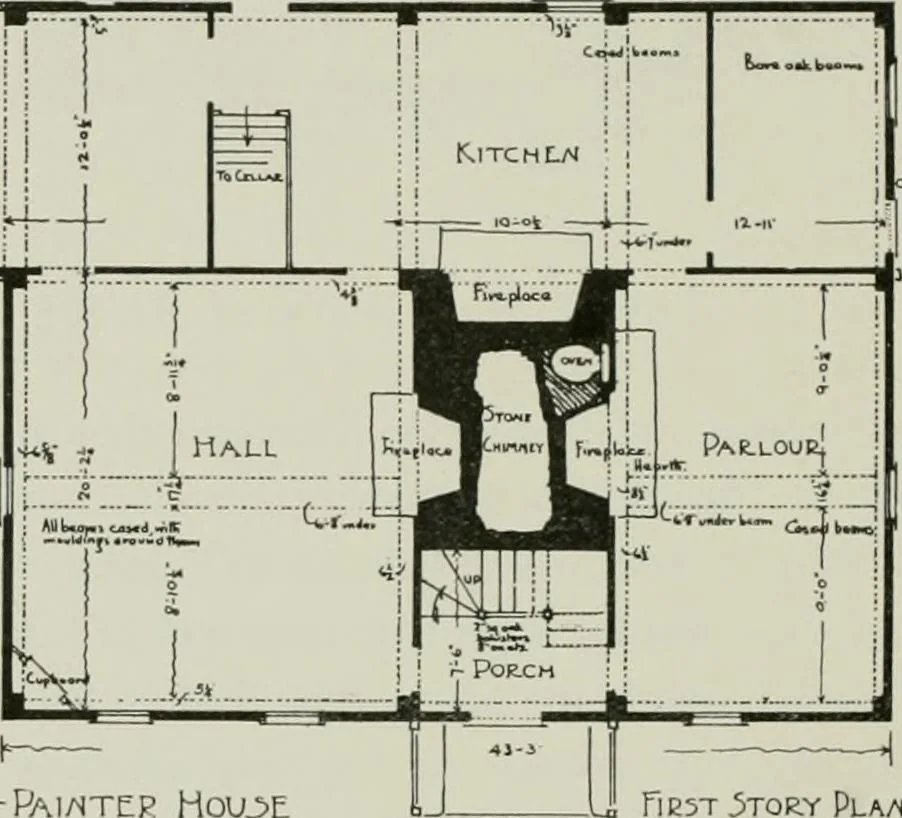 An illustration from Early Connecticut houses; an historical and architectural study, 1900, leaf 148