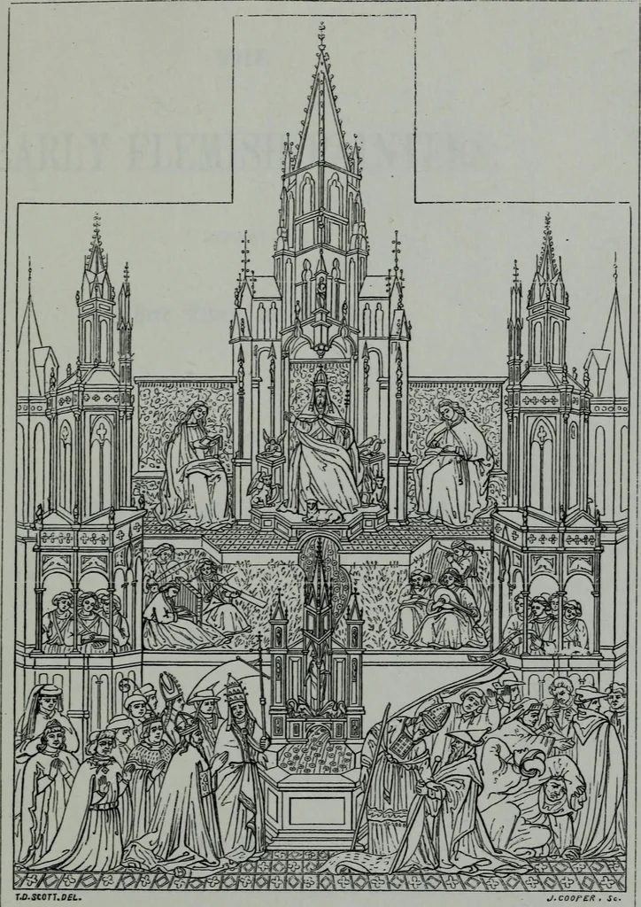 An illustration from The early Flemish painters: notices of their lives and works, 1872, leaf 12