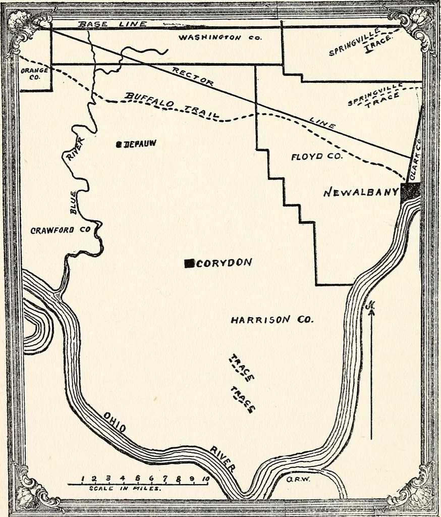 An illustration from Early Indiana trails and surveys, 1919, leaf 13