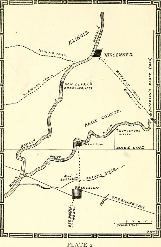 An illustration from Early Indiana trails and surveys, 1919, leaf 16