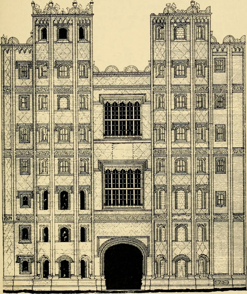 An illustration from Early renaissance architecture in England; a historical & descriptive account of the Tudor, Elizabethan & Jacobean periods, 1500-1625, for the use of students and others, 1901, leaf 109