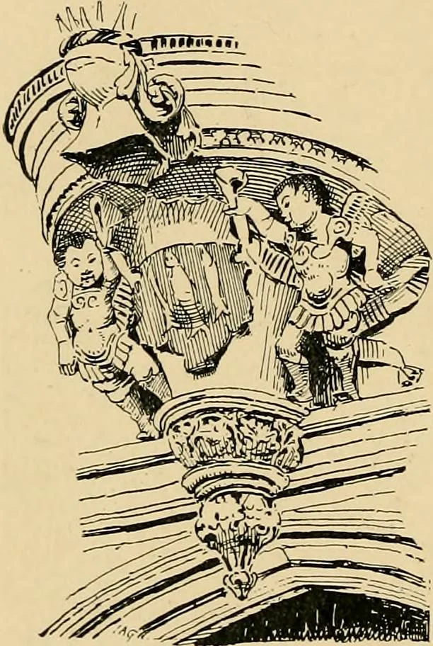 An illustration from Early renaissance architecture in England; a historical & descriptive account of the Tudor, Elizabethan & Jacobean periods, 1500-1625, for the use of students and others, 1901, leaf 112