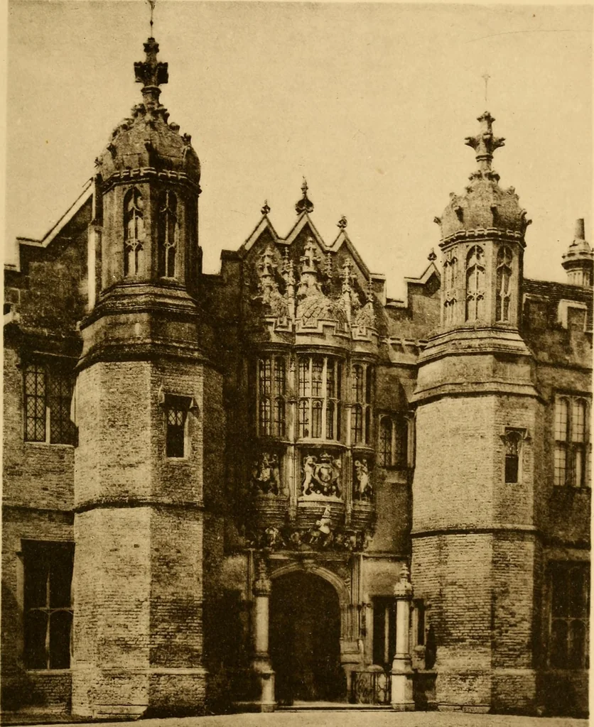 An illustration from Early renaissance architecture in England; a historical & descriptive account of the Tudor, Elizabethan & Jacobean periods, 1500-1625, for the use of students and others, 1901, leaf 113