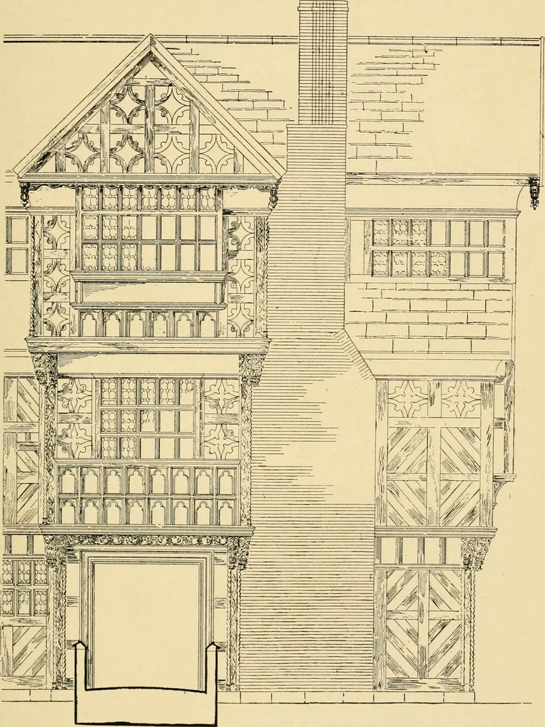 An illustration from Early renaissance architecture in England; a historical & descriptive account of the Tudor, Elizabethan & Jacobean periods, 1500-1625, for the use of students and others, 1901, leaf 117