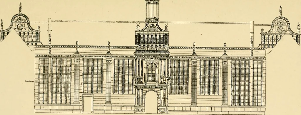 An illustration from Early renaissance architecture in England; a historical & descriptive account of the Tudor, Elizabethan & Jacobean periods, 1500-1625, for the use of students and others, 1901, leaf 123