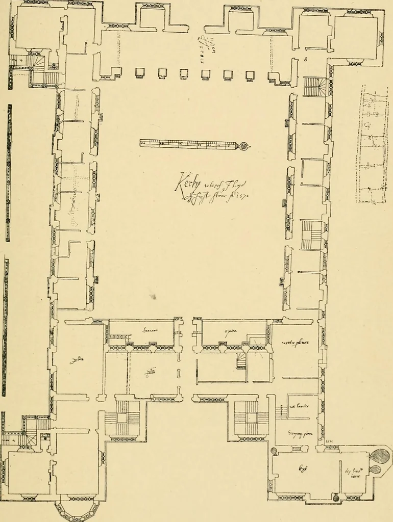 An illustration from Early renaissance architecture in England; a historical & descriptive account of the Tudor, Elizabethan & Jacobean periods, 1500-1625, for the use of students and others, 1901, leaf 127