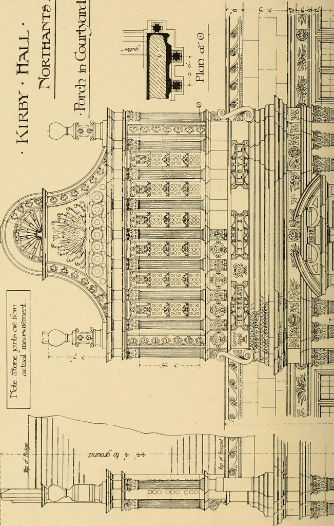 An illustration from Early renaissance architecture in England; a historical & descriptive account of the Tudor, Elizabethan & Jacobean periods, 1500-1625, for the use of students and others, 1901, leaf 132