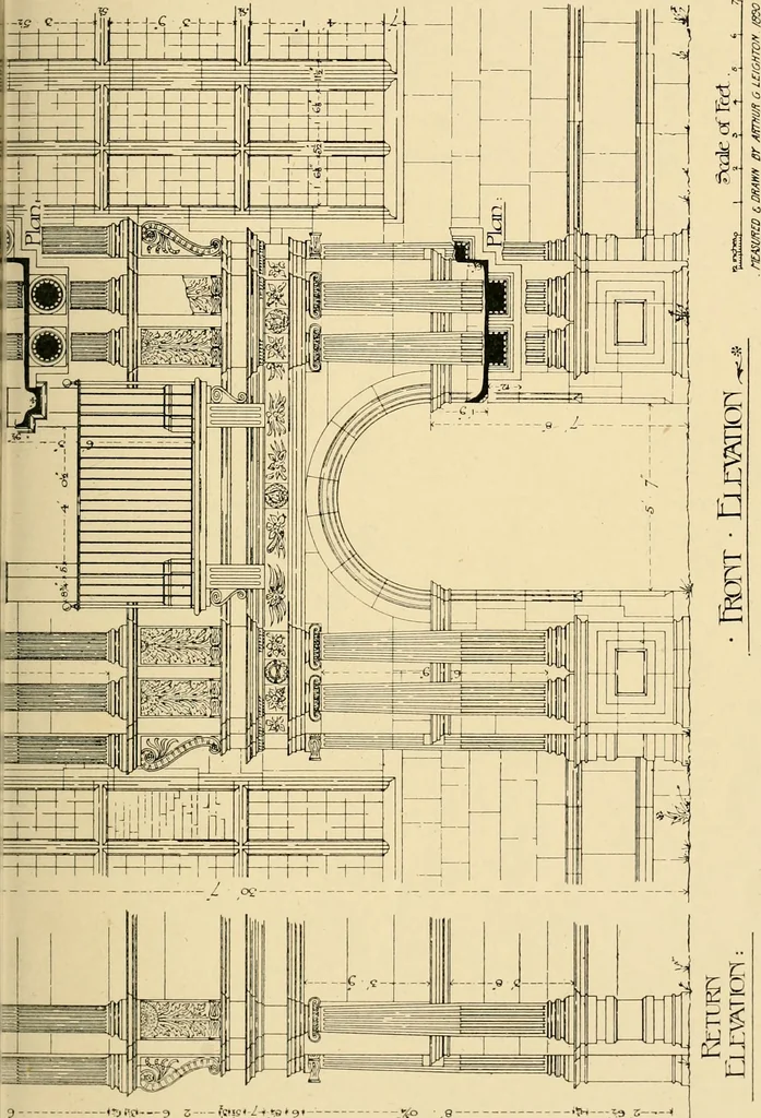 An illustration from Early renaissance architecture in England; a historical & descriptive account of the Tudor, Elizabethan & Jacobean periods, 1500-1625, for the use of students and others, 1901, leaf 133