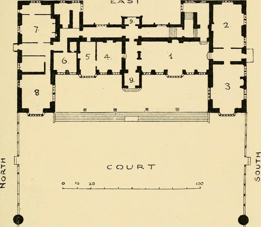 An illustration from Early renaissance architecture in England; a historical & descriptive account of the Tudor, Elizabethan & Jacobean periods, 1500-1625, for the use of students and others, 1901, leaf 135