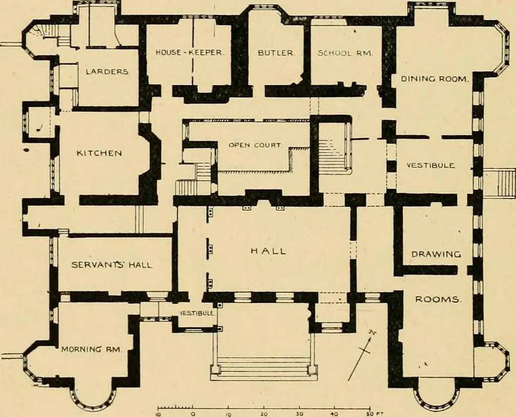 An illustration from Early renaissance architecture in England; a historical & descriptive account of the Tudor, Elizabethan & Jacobean periods, 1500-1625, for the use of students and others, 1901, leaf 144