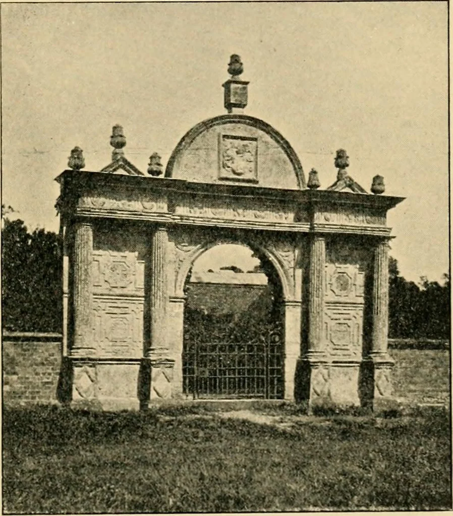 An illustration from Early renaissance architecture in England; a historical & descriptive account of the Tudor, Elizabethan & Jacobean periods, 1500-1625, for the use of students and others, 1901, leaf 157