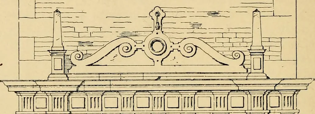 An illustration from Early renaissance architecture in England; a historical & descriptive account of the Tudor, Elizabethan & Jacobean periods, 1500-1625, for the use of students and others, 1901, leaf 160