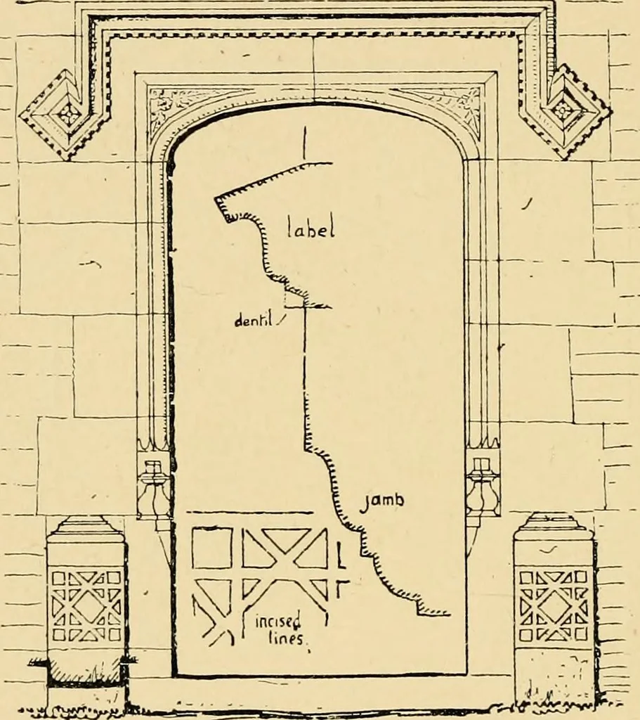 An illustration from Early renaissance architecture in England; a historical & descriptive account of the Tudor, Elizabethan & Jacobean periods, 1500-1625, for the use of students and others, 1901, leaf 172