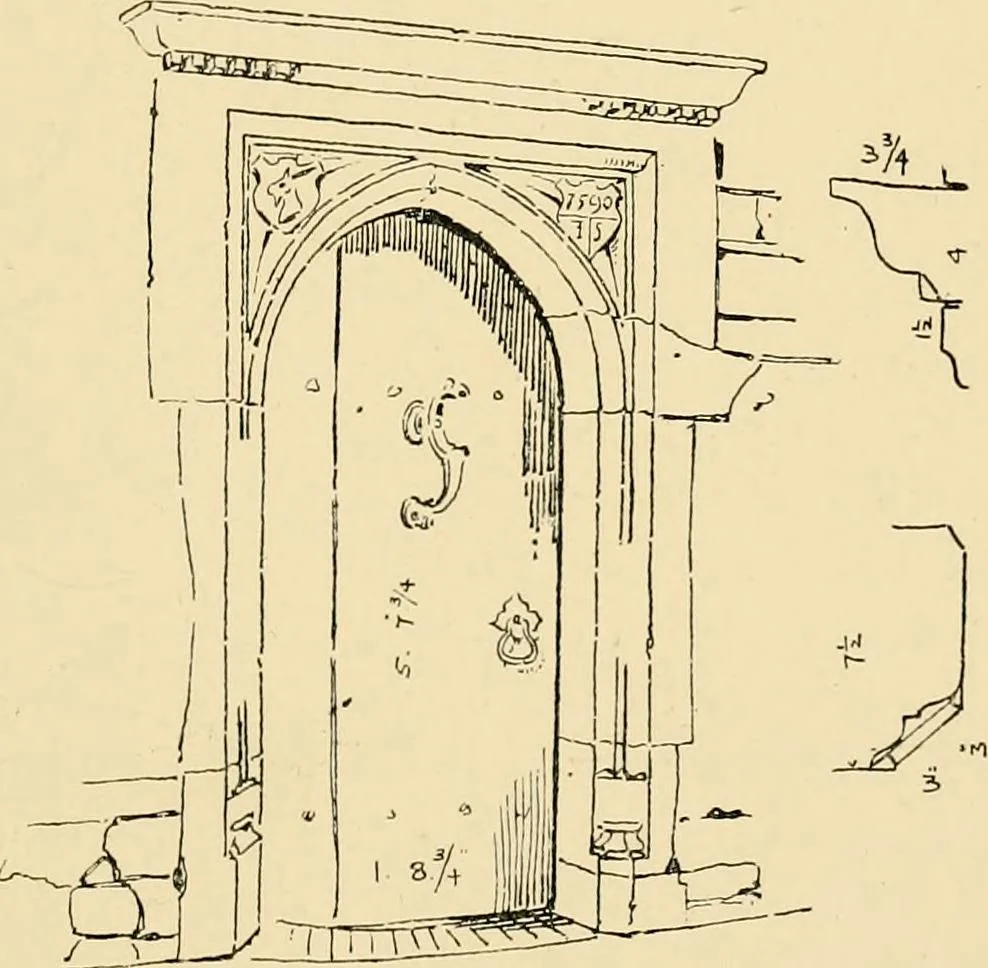 An illustration from Early renaissance architecture in England; a historical & descriptive account of the Tudor, Elizabethan & Jacobean periods, 1500-1625, for the use of students and others, 1901, leaf 173