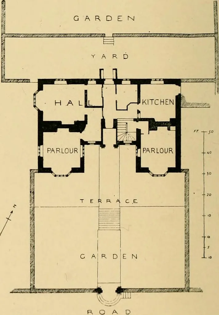 An illustration from Early renaissance architecture in England; a historical & descriptive account of the Tudor, Elizabethan & Jacobean periods, 1500-1625, for the use of students and others, 1901, leaf 188