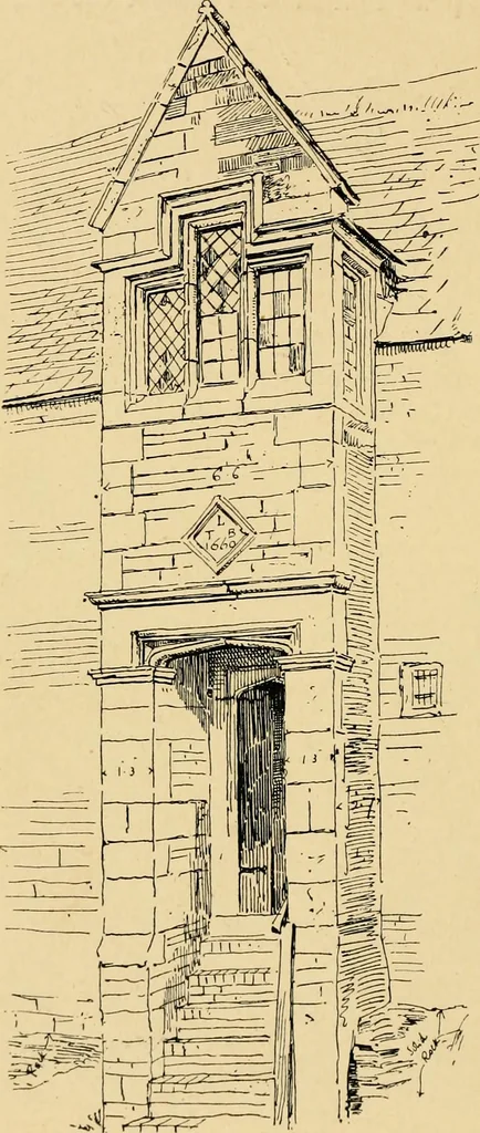 An illustration from Early renaissance architecture in England; a historical & descriptive account of the Tudor, Elizabethan & Jacobean periods, 1500-1625, for the use of students and others, 1901, leaf 214
