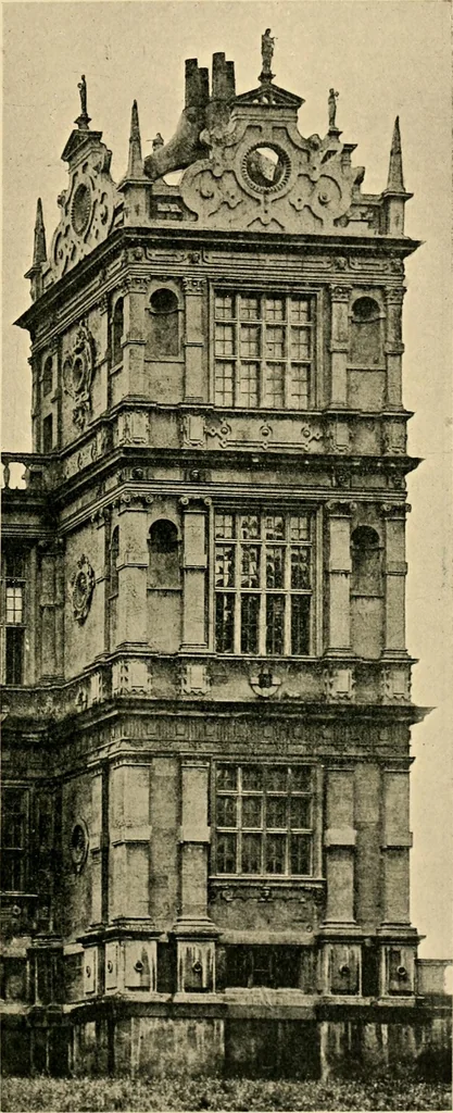 An illustration from Early renaissance architecture in England; a historical & descriptive account of the Tudor, Elizabethan & Jacobean periods, 1500-1625, for the use of students and others, 1901, leaf 219