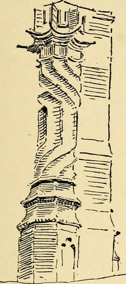An illustration from Early renaissance architecture in England; a historical & descriptive account of the Tudor, Elizabethan & Jacobean periods, 1500-1625, for the use of students and others, 1901, leaf 225