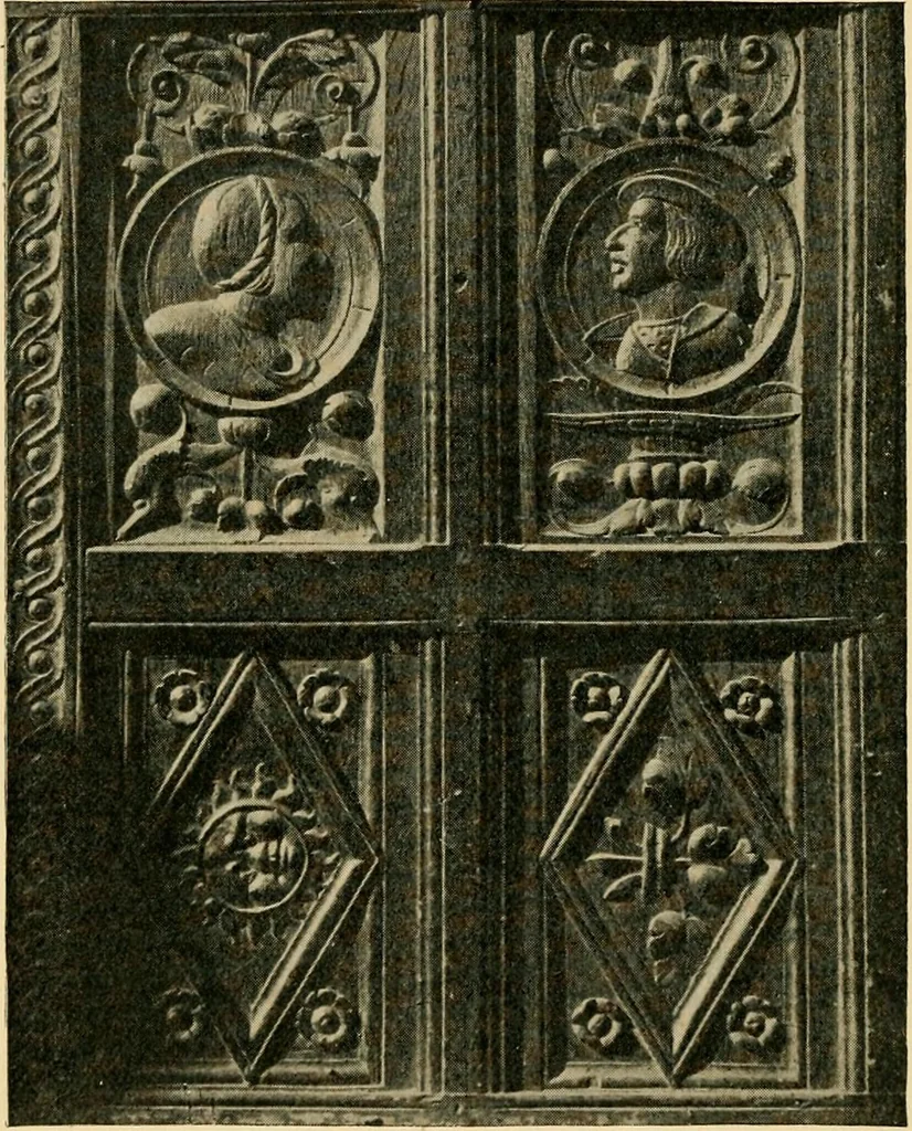 An illustration from Early renaissance architecture in England; a historical & descriptive account of the Tudor, Elizabethan & Jacobean periods, 1500-1625, for the use of students and others, 1901, leaf 256