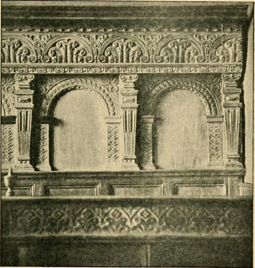 An illustration from Early renaissance architecture in England; a historical & descriptive account of the Tudor, Elizabethan & Jacobean periods, 1500-1625, for the use of students and others, 1901, leaf 261