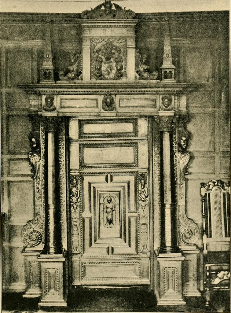 An illustration from Early renaissance architecture in England; a historical & descriptive account of the Tudor, Elizabethan & Jacobean periods, 1500-1625, for the use of students and others, 1901, leaf 283
