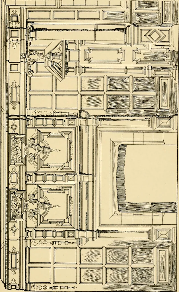 An illustration from Early renaissance architecture in England; a historical & descriptive account of the Tudor, Elizabethan & Jacobean periods, 1500-1625, for the use of students and others, 1901, leaf 291