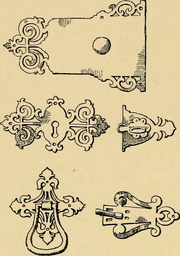 An illustration from Early renaissance architecture in England; a historical & descriptive account of the Tudor, Elizabethan & Jacobean periods, 1500-1625, for the use of students and others, 1901, leaf 298
