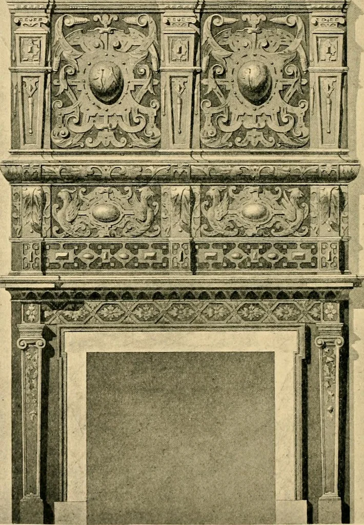 An illustration from Early renaissance architecture in England; a historical & descriptive account of the Tudor, Elizabethan & Jacobean periods, 1500-1625, for the use of students and others, 1901, leaf 306