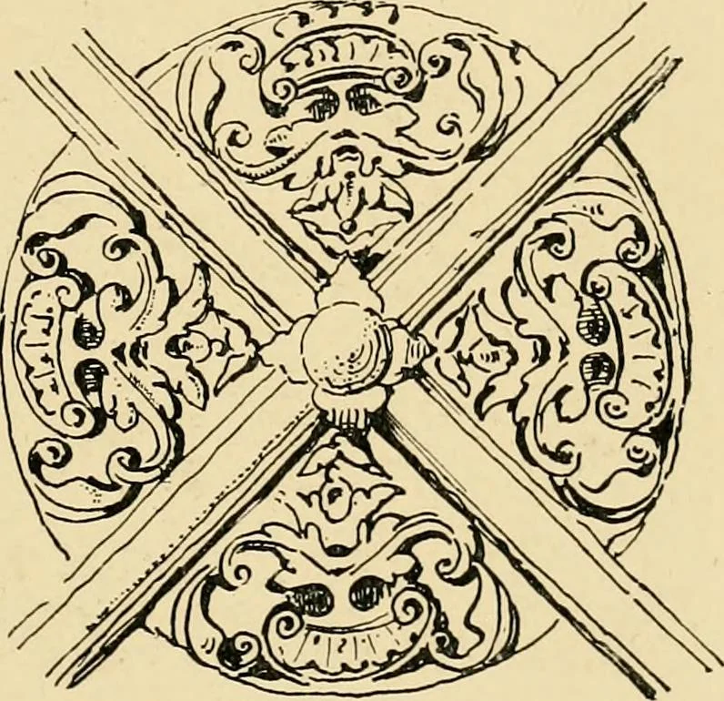 An illustration from Early renaissance architecture in England; a historical & descriptive account of the Tudor, Elizabethan & Jacobean periods, 1500-1625, for the use of students and others, 1901, leaf 335