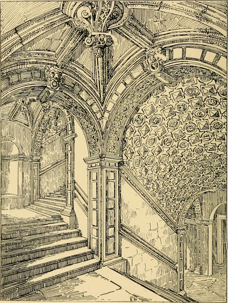 An illustration from Early renaissance architecture in England; a historical & descriptive account of the Tudor, Elizabethan & Jacobean periods, 1500-1625, for the use of students and others, 1901, leaf 356