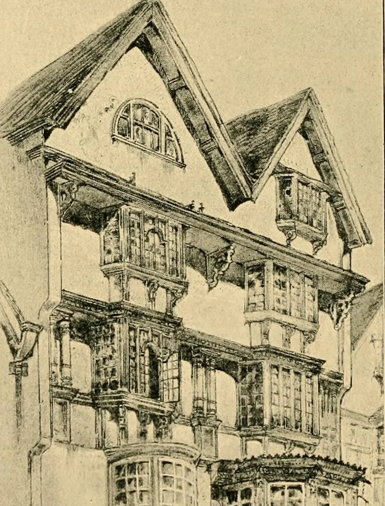 An illustration from Early renaissance architecture in England; a historical & descriptive account of the Tudor, Elizabethan & Jacobean periods, 1500-1625, for the use of students and others, 1901, leaf 382