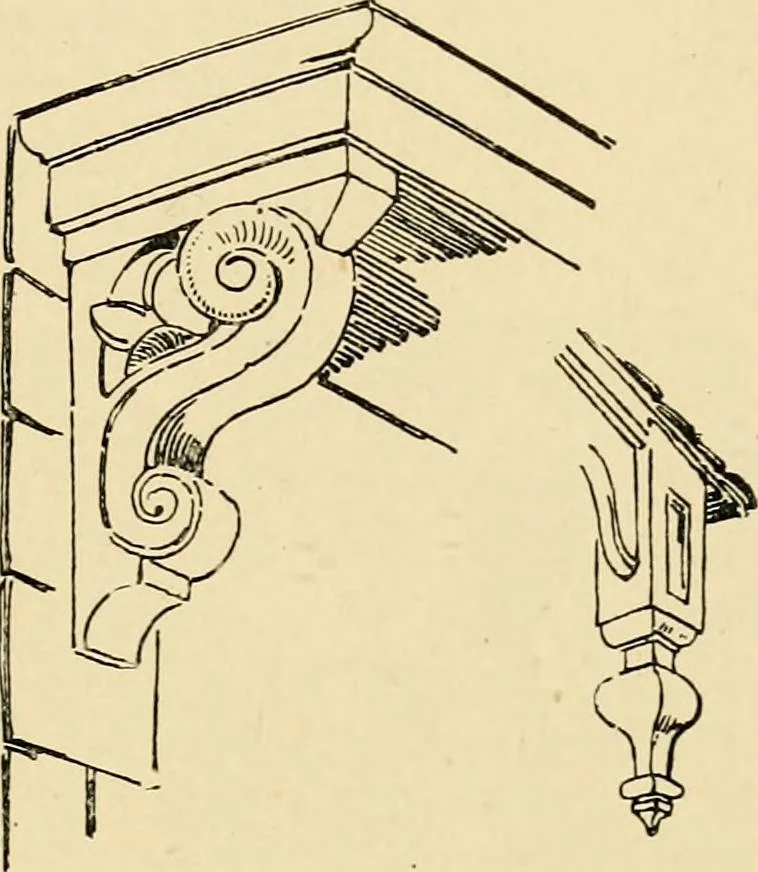 An illustration from Early renaissance architecture in England; a historical & descriptive account of the Tudor, Elizabethan & Jacobean periods, 1500-1625, for the use of students and others, 1901, leaf 389