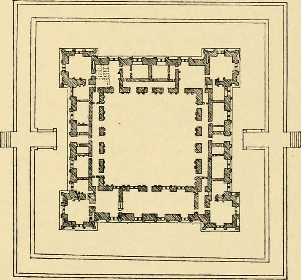 An illustration from Early renaissance architecture in England; a historical & descriptive account of the Tudor, Elizabethan & Jacobean periods, 1500-1625, for the use of students and others, 1901, leaf 419