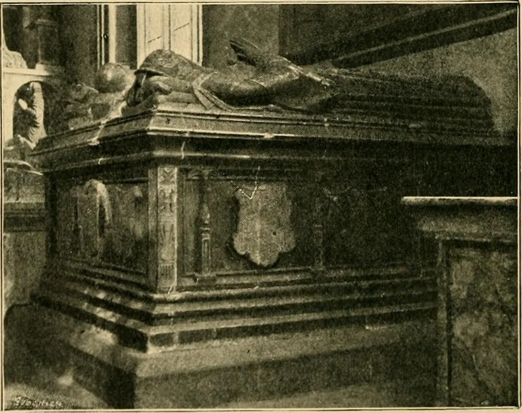 An illustration from Early renaissance architecture in England; a historical & descriptive account of the Tudor, Elizabethan & Jacobean periods, 1500-1625, for the use of students and others, 1901, leaf 42