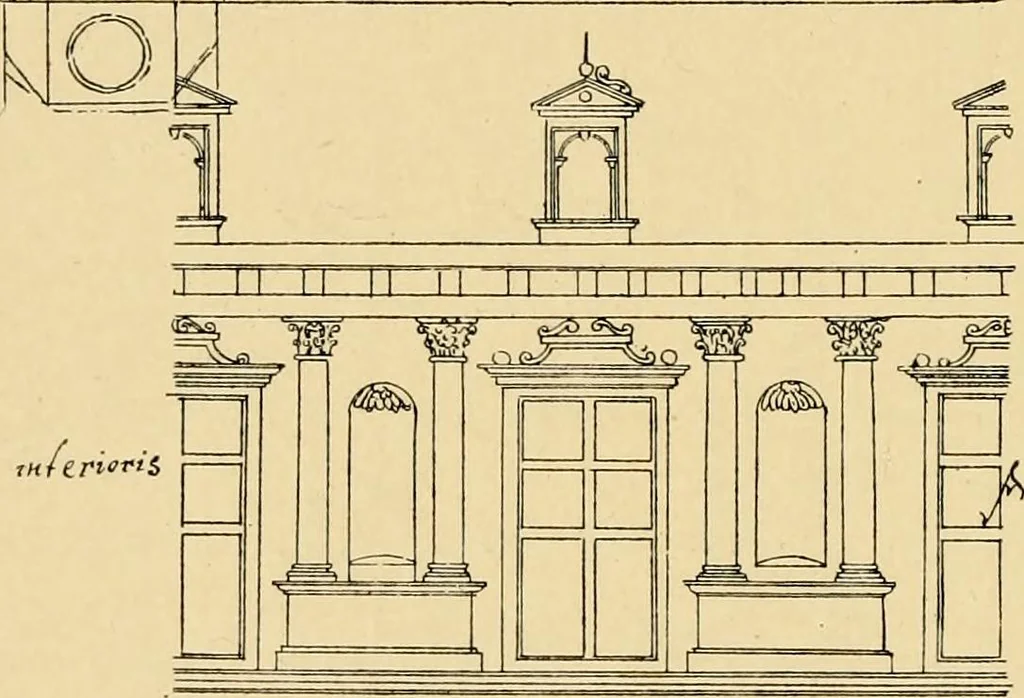 An illustration from Early renaissance architecture in England; a historical & descriptive account of the Tudor, Elizabethan & Jacobean periods, 1500-1625, for the use of students and others, 1901, leaf 420
