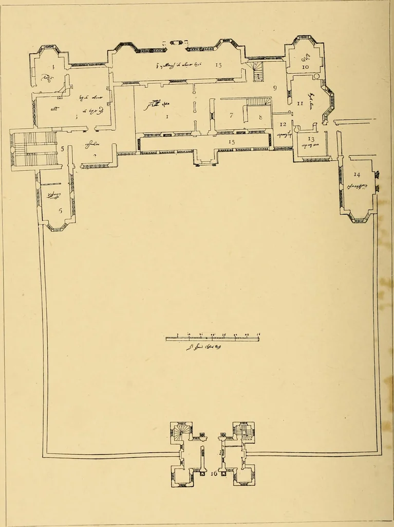 An illustration from Early renaissance architecture in England; a historical & descriptive account of the Tudor, Elizabethan & Jacobean periods, 1500-1625, for the use of students and others, 1901, leaf 424