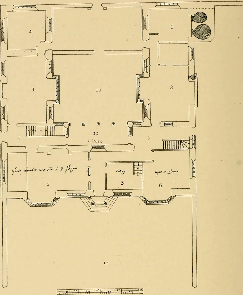An illustration from Early renaissance architecture in England; a historical & descriptive account of the Tudor, Elizabethan & Jacobean periods, 1500-1625, for the use of students and others, 1901, leaf 426