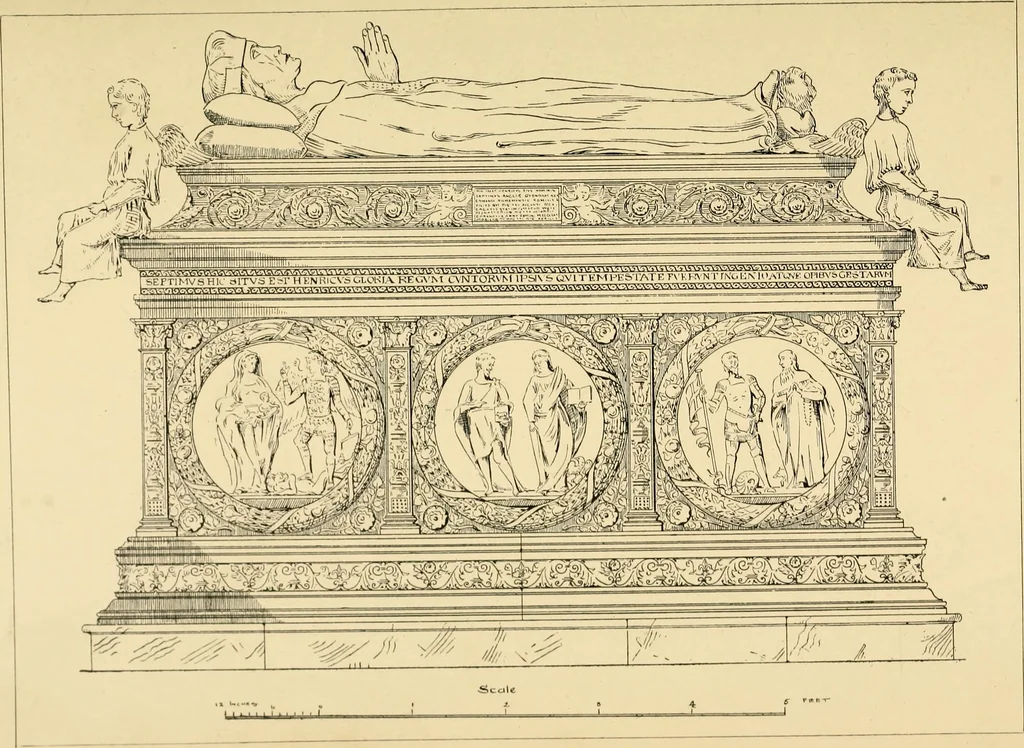 An illustration from Early renaissance architecture in England; a historical & descriptive account of the Tudor, Elizabethan & Jacobean periods, 1500-1625, for the use of students and others, 1901, leaf 43