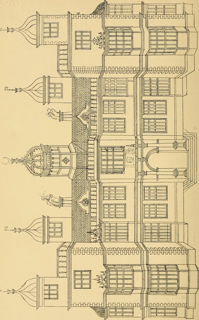 An illustration from Early renaissance architecture in England; a historical & descriptive account of the Tudor, Elizabethan & Jacobean periods, 1500-1625, for the use of students and others, 1901, leaf 434