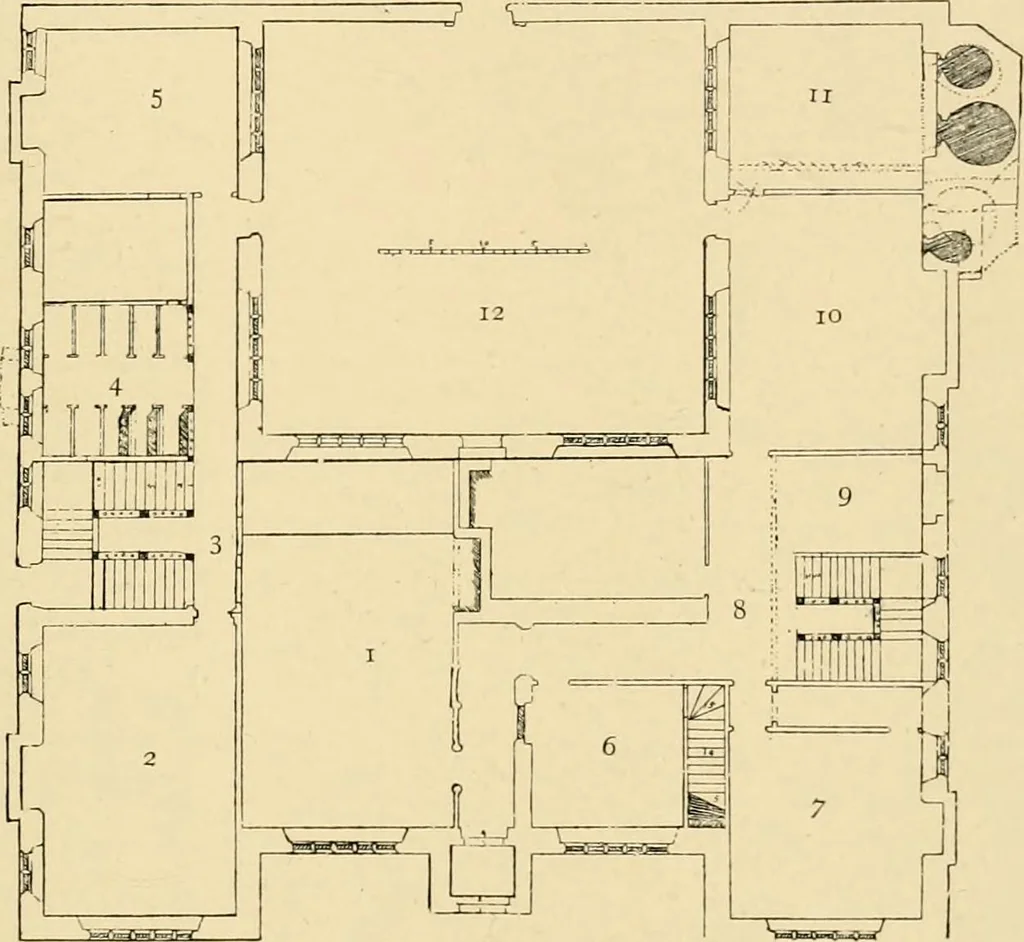 An illustration from Early renaissance architecture in England; a historical & descriptive account of the Tudor, Elizabethan & Jacobean periods, 1500-1625, for the use of students and others, 1901, leaf 439