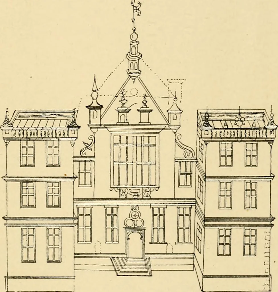 An illustration from Early renaissance architecture in England; a historical & descriptive account of the Tudor, Elizabethan & Jacobean periods, 1500-1625, for the use of students and others, 1901, leaf 441