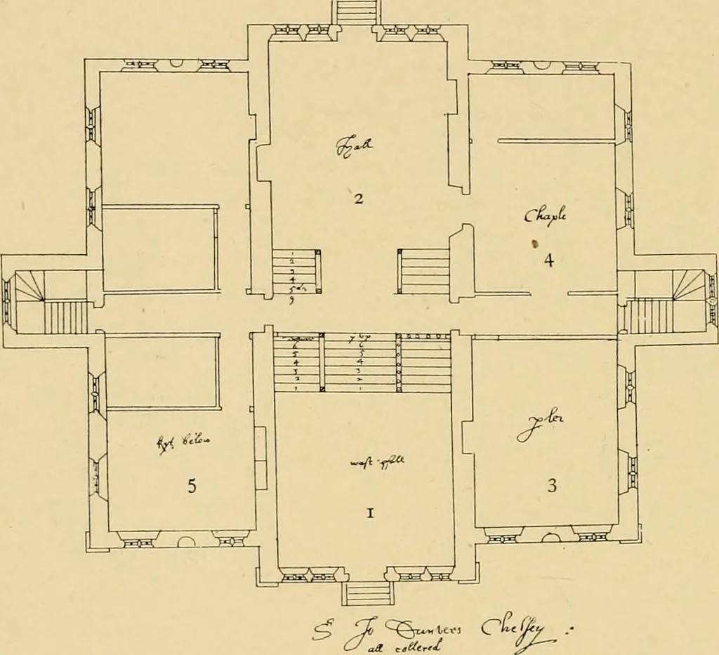 An illustration from Early renaissance architecture in England; a historical & descriptive account of the Tudor, Elizabethan & Jacobean periods, 1500-1625, for the use of students and others, 1901, leaf 446