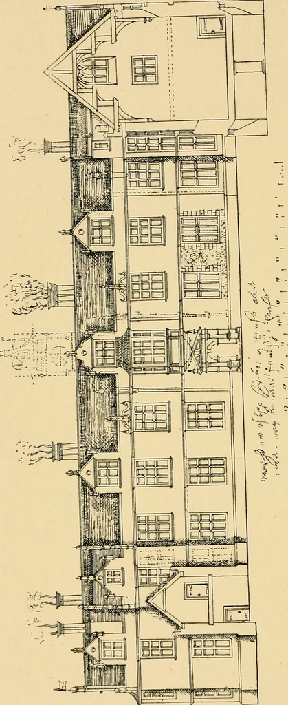 An illustration from Early renaissance architecture in England; a historical & descriptive account of the Tudor, Elizabethan & Jacobean periods, 1500-1625, for the use of students and others, 1901, leaf 448