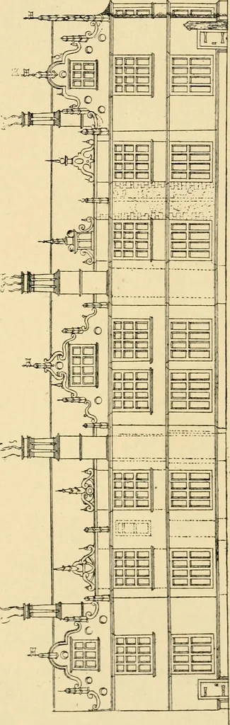 An illustration from Early renaissance architecture in England; a historical & descriptive account of the Tudor, Elizabethan & Jacobean periods, 1500-1625, for the use of students and others, 1901, leaf 449