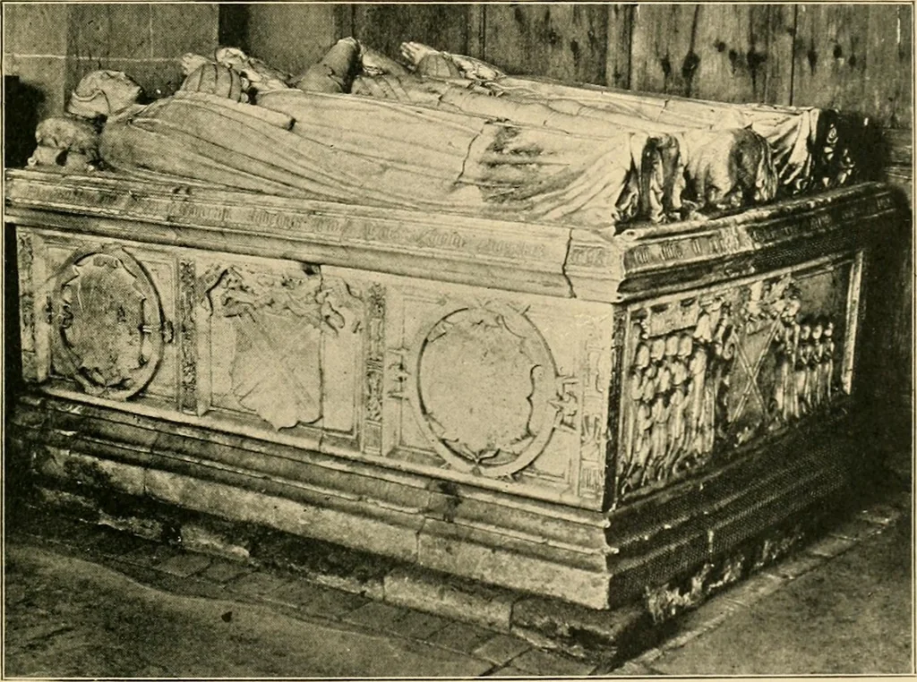 An illustration from Early renaissance architecture in England; a historical & descriptive account of the Tudor, Elizabethan & Jacobean periods, 1500-1625, for the use of students and others, 1901, leaf 45