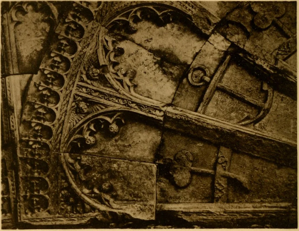 An illustration from Early renaissance architecture in England; a historical & descriptive account of the Tudor, Elizabethan & Jacobean periods, 1500-1625, for the use of students and others, 1901, leaf 52